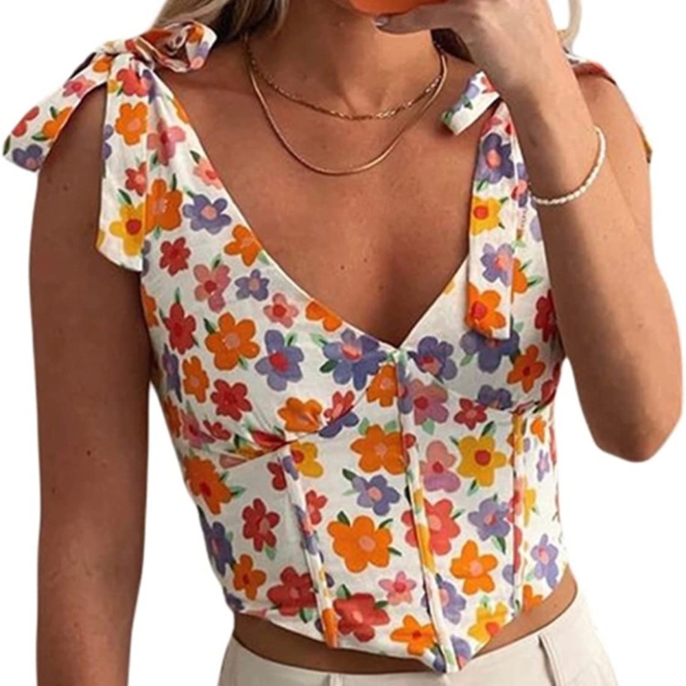 Floral Corset Top - Y2K Trendy